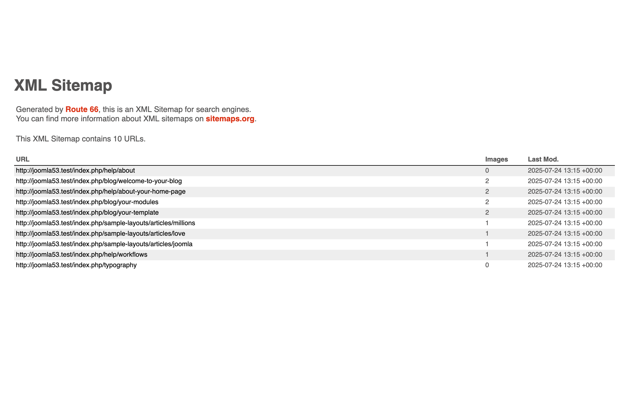 Joomla XML Sitemaps – Route 66 with Standard and Google News Support