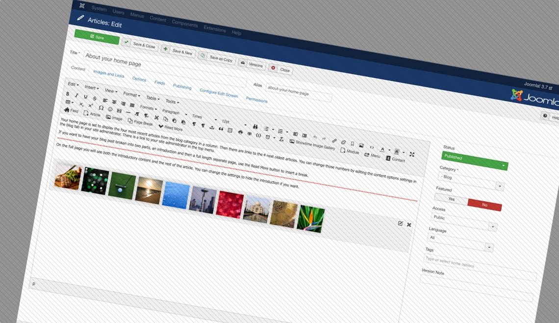 Showtime Image Gallery Joomla! Content Editor Integration