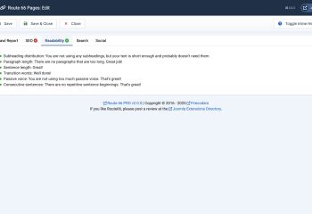 Crawled Page - Readability By Yoast - Route 66 for Joomla