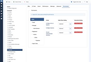 Options: Permissions - Route 66 for Joomla