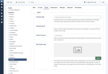 Options: Social - Route 66 for Joomla