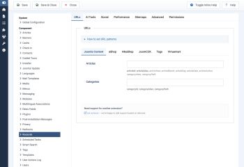 Options: URLs - Route 66 for Joomla
